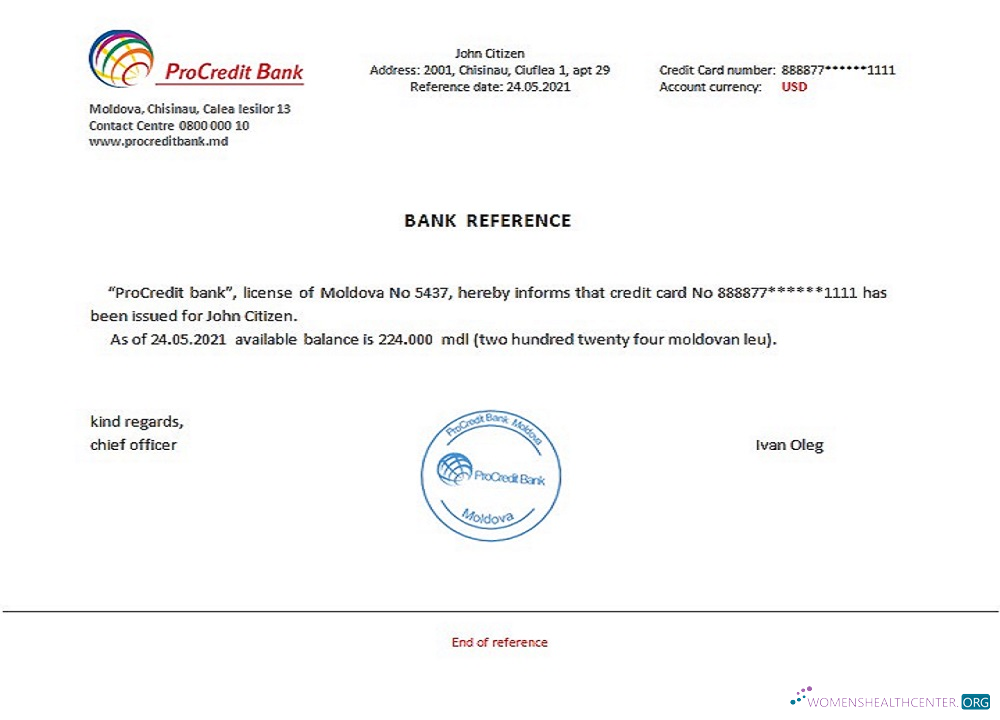 Download Moldova Procredit bank reference Photoshop template